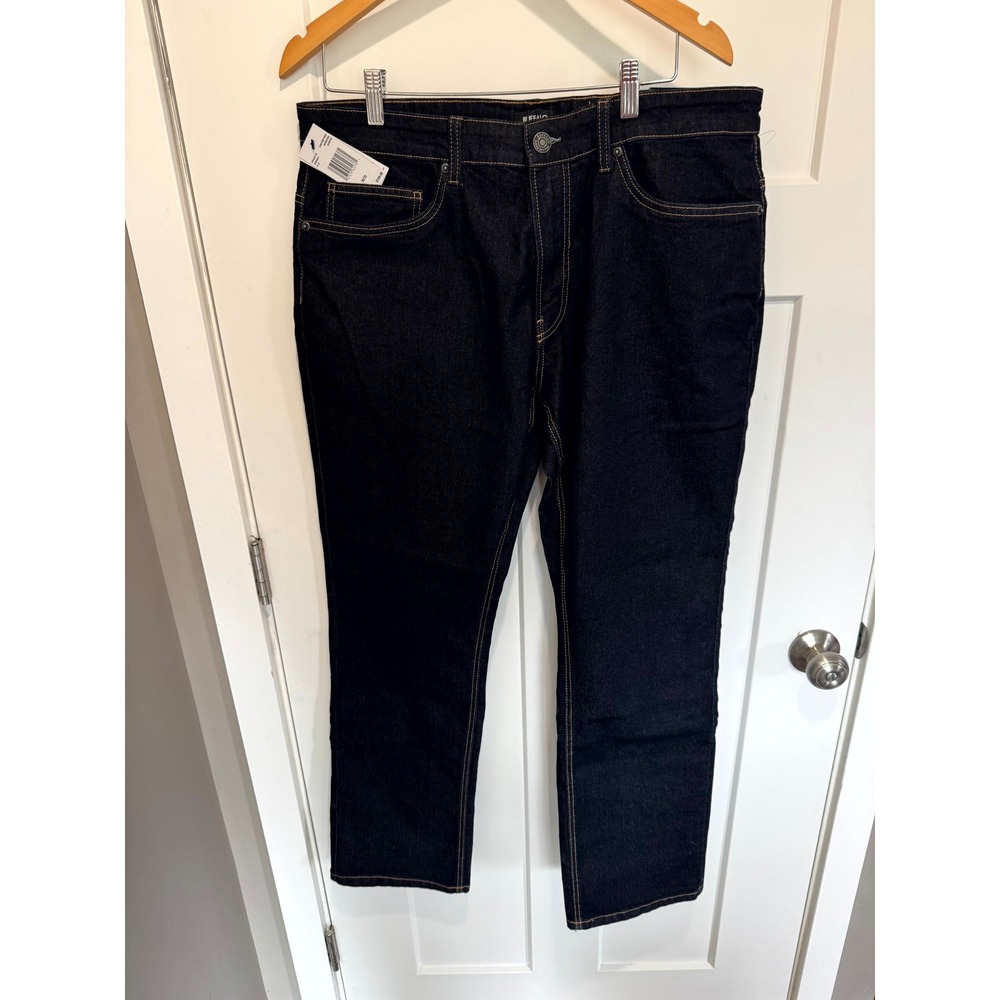 Buffalo David Bitton Men's Straight Stretch Denim Jeans Dark Wash W36 L32‎ NWT